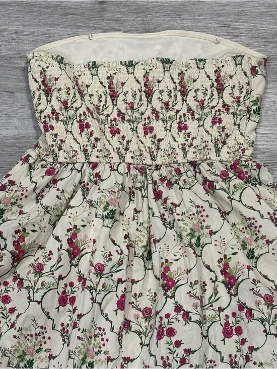 Jessica Simpson Cream Maxi Dress strapless floral garden tea party summer - Picture 5 of 7